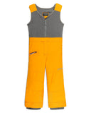 Gray and orange snow pants on a white background