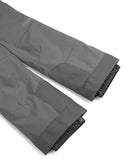 Gray pants with a brand logo on a white background