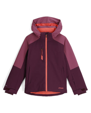 Purple and orange jacket with a hood on a white background