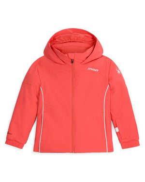 Red jacket with a hood on a white background
