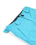Close-up of blue pants with a white background