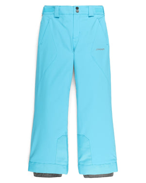 Light blue ski pants on a white background