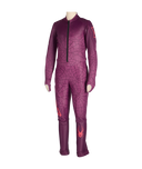 Purple race suit on a white background.