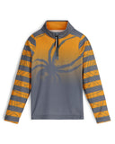 Long-sleeve shirt with geometric pattern on a white background