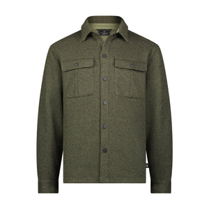 Mens Sweater Fleece Shacket - Dusty Green