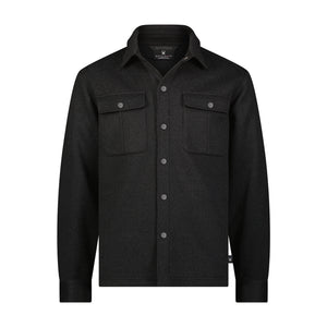 Mens Sweater Fleece Shacket - Black