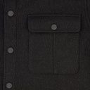 Mens Sweater Fleece Shacket - Black