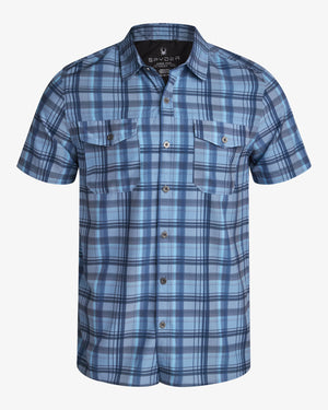 Men's Seaside Collared Shirt- Dusty Blue