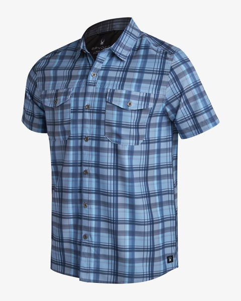 dusty blue dress shirt Men's Seaside Collared Shirt- Dusty Blue Spyder