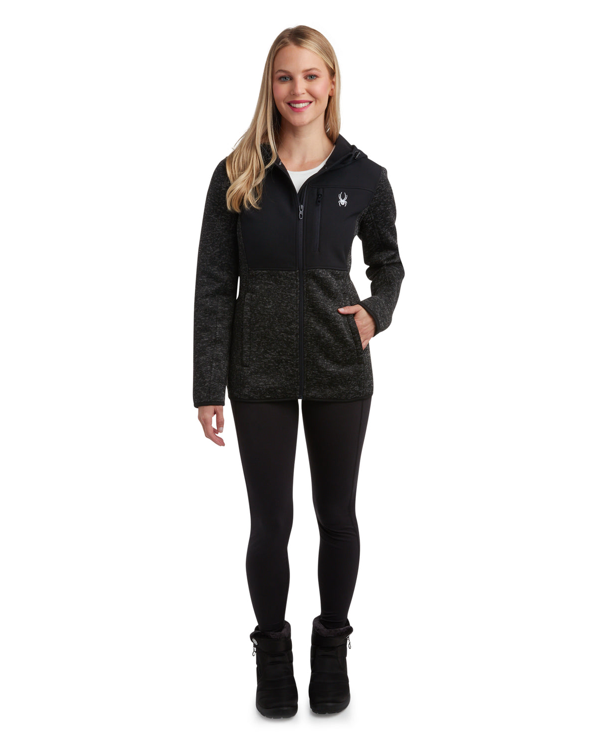 Womens Softshell - Heather Black