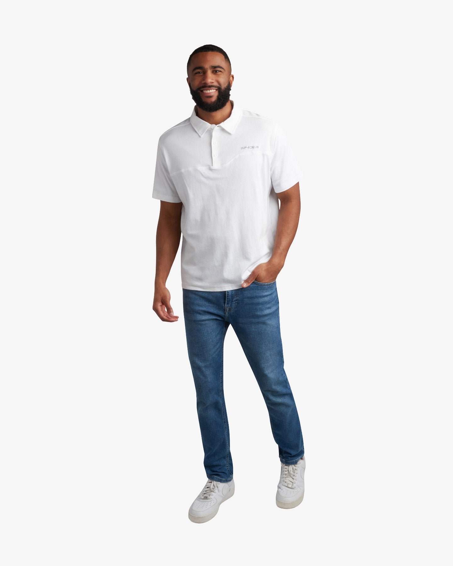 Men's Short Sleeve Interlock Polo - White – Spyder