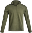 Mens Brushed Vertical Stripe Quarter Zip - Olive