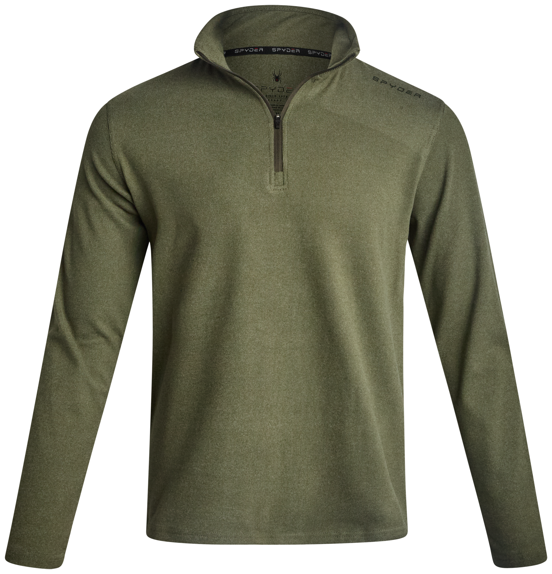 Mens Brushed Vertical Stripe Quarter Zip - Olive – Spyder