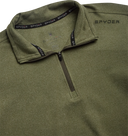 Mens Brushed Vertical Stripe Quarter Zip - Olive