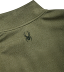 Mens Brushed Vertical Stripe Quarter Zip - Olive