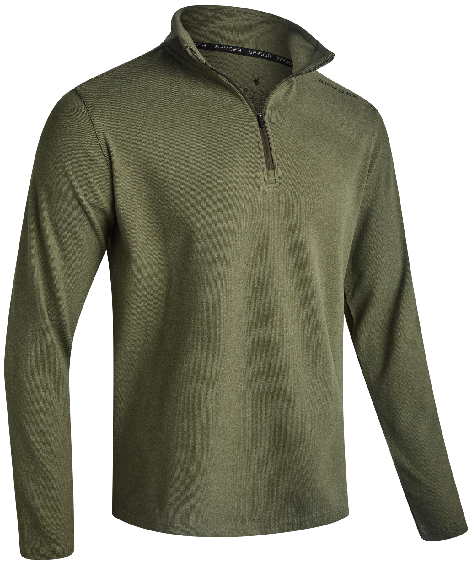 Men's Brushed Vertical Stripe Quarter Zip - Olive – Spyder Men's Brushed Vertical Stripe Quarter Zip - Olive – Spyder