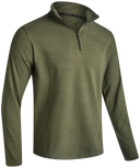 Mens Brushed Vertical Stripe Quarter Zip - Olive