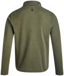 Mens Brushed Vertical Stripe Quarter Zip - Olive