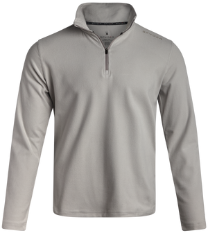 Mens Brushed Vertical Stripe Quarter Zip - Heather Grey