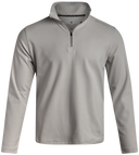 Mens Brushed Vertical Stripe Quarter Zip - Heather Grey