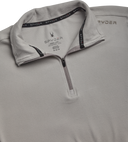 Mens Brushed Vertical Stripe Quarter Zip - Heather Grey