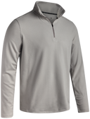 Mens Brushed Vertical Stripe Quarter Zip - Heather Grey