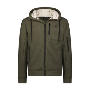 Mens Sherpa Hoodie - Olive
