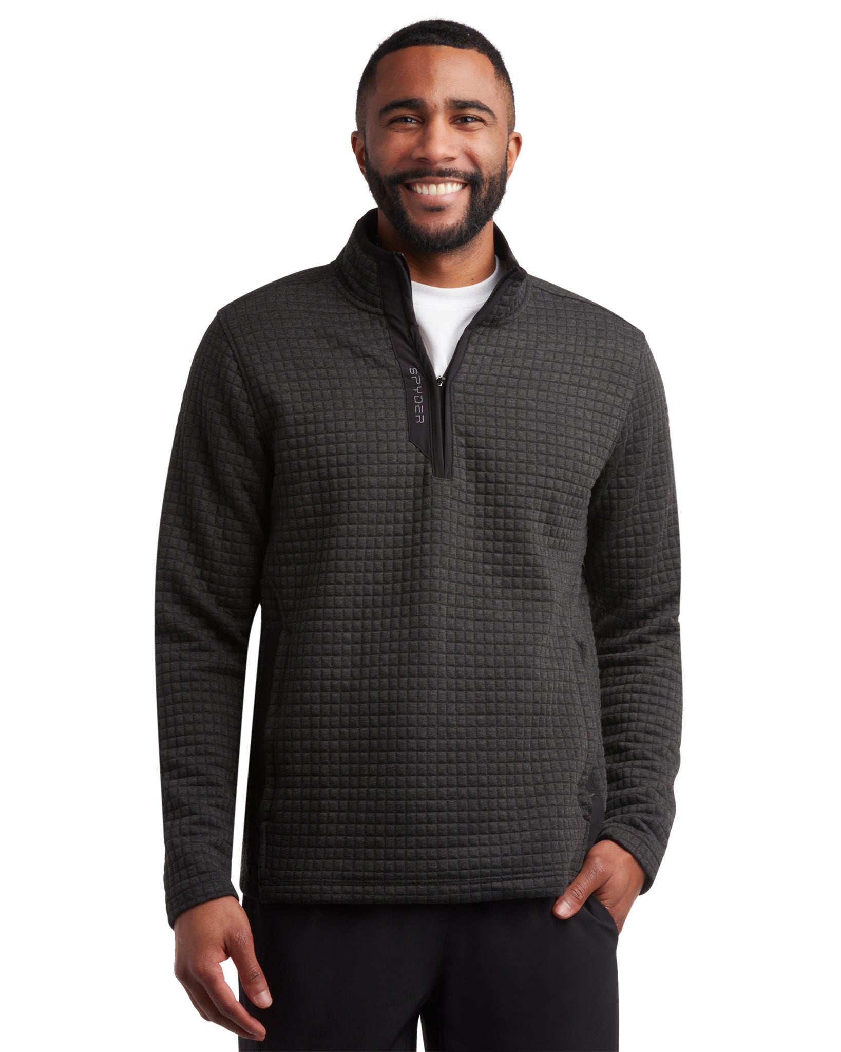 Men's Box Quilt Quarter Zip - Black – Spyder