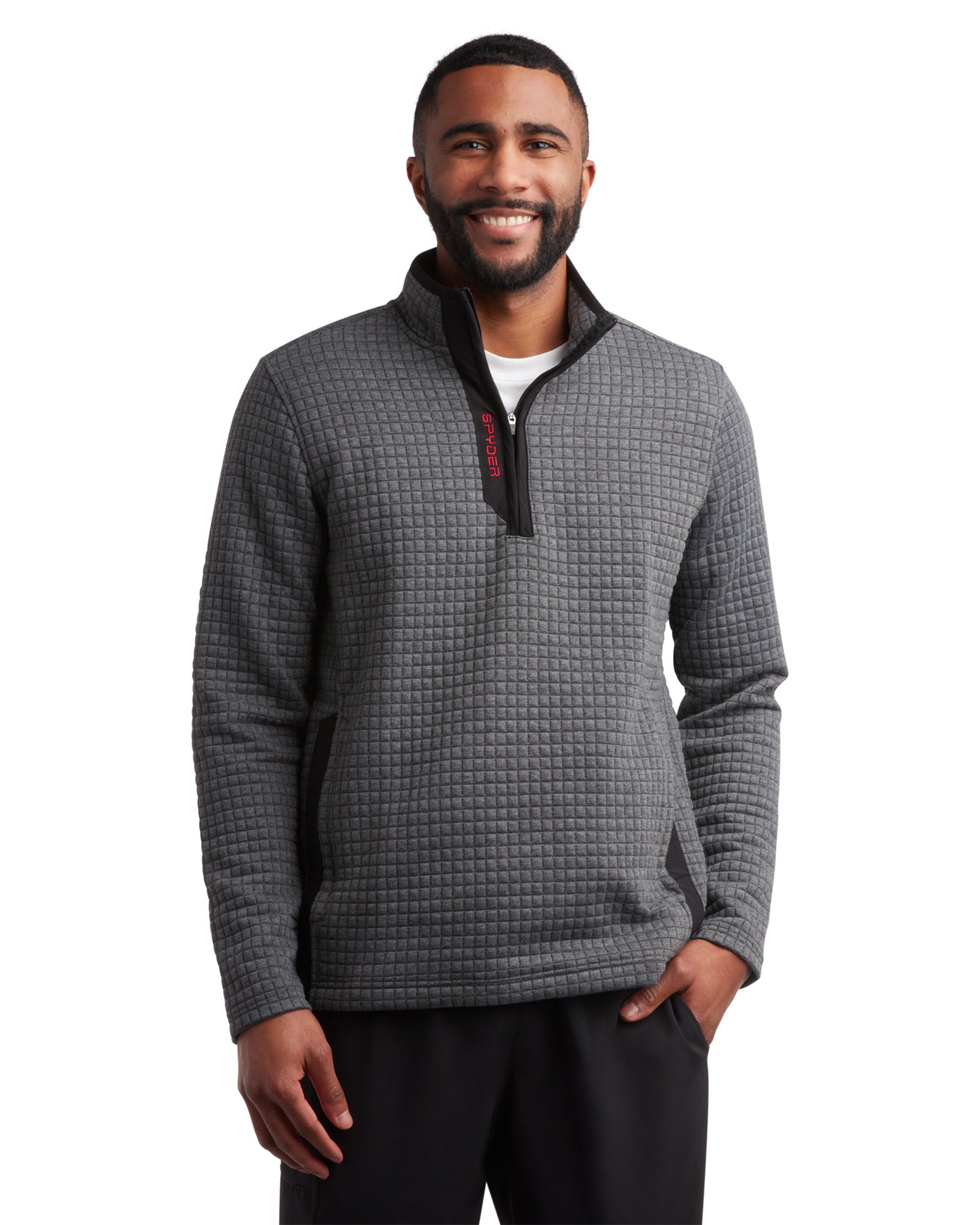 Men's Box Quilt Quarter Zip - Grey – Spyder