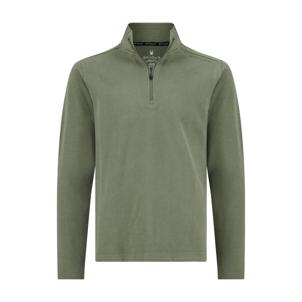 Mens Brushed Vertical Stripe Quarter Zip - Olive – Spyder
