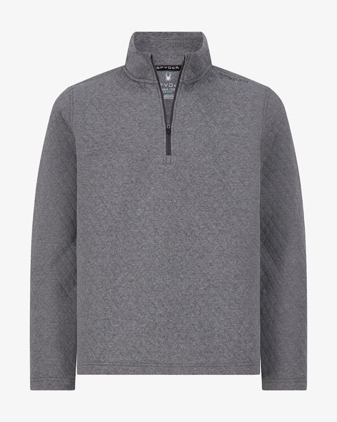 Men's Diamond Quilt Quarter Zip - Grey – Spyder