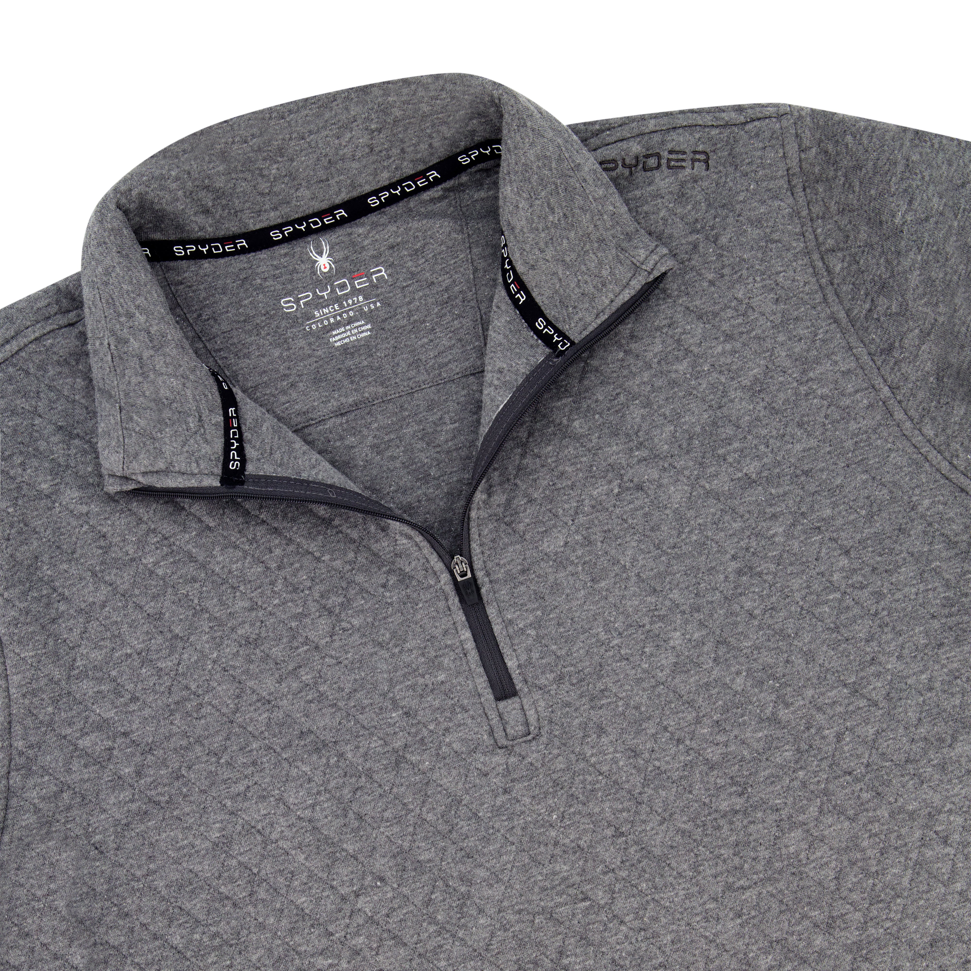 Men's Diamond Quilt Quarter Zip - Grey – Spyder