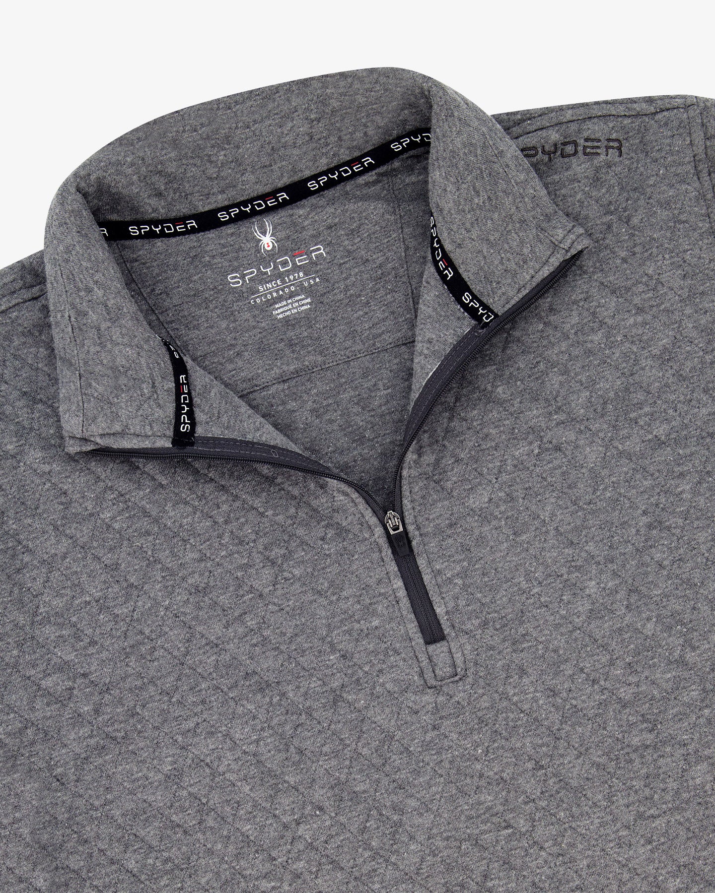 Men's Diamond Quilt Quarter Zip - Grey – Spyder