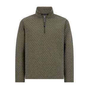 Mens Diamond Quilt Quarter Zip - Olive