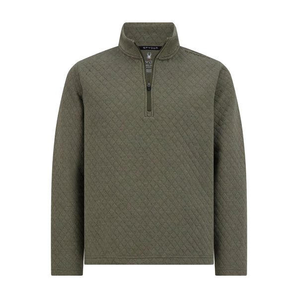 Men's Diamond Quilt Quarter Zip - Olive – Spyder