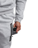 Mens Fleece Full Zip Jogger Set - Heather Grey