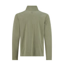 Mens Brushed Vertical Stripe Quarter Zip - Brown