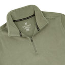 Mens Brushed Vertical Stripe Quarter Zip - Brown