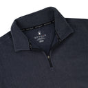 Mens Brushed Vertical Stripe Quarter Zip - Grey