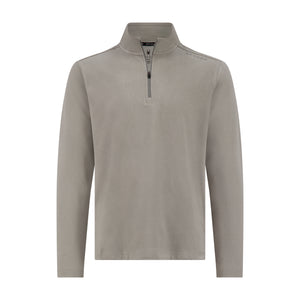 Mens Brushed Vertical Stripe Quarter Zip - Silver