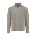 Mens Brushed Vertical Stripe Quarter Zip - Silver