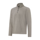Mens Brushed Vertical Stripe Quarter Zip - Silver