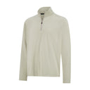 Mens Brushed Vertical Stripe Quarter Zip - Stone
