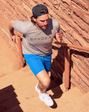 Mens Short Sleeve Wordmark Tee - Heather Grey