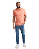 Mens Short Sleeve Jersey Polo - Burnt Orange