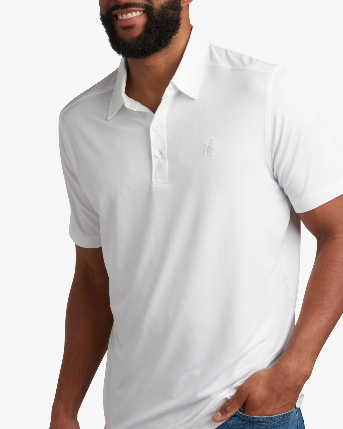 Men's Short Sleeve Jersey Polo - White