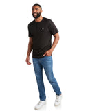 Mens Short Sleeve Henley - Black