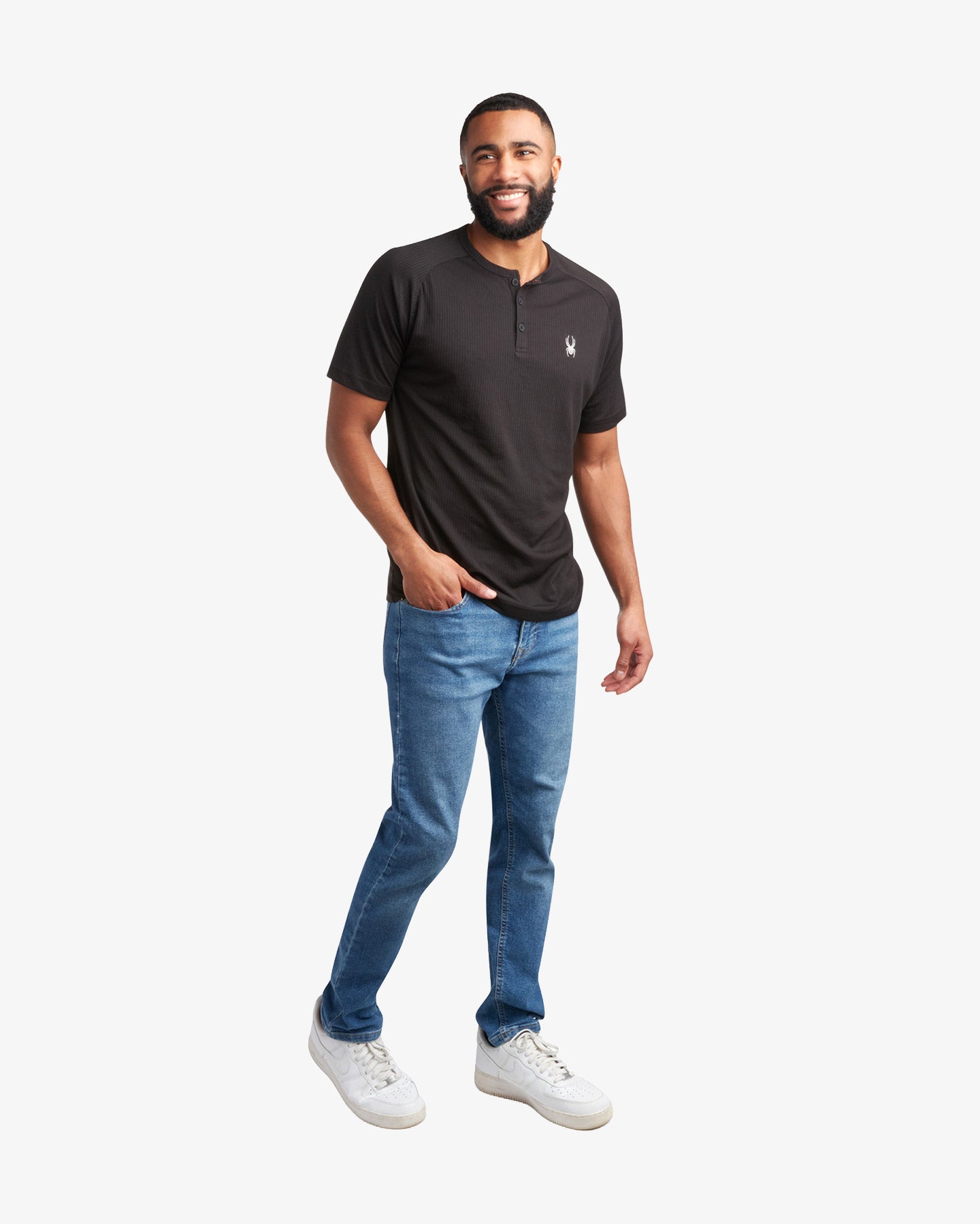 Men's Short Sleeve Henley - Black – Spyder