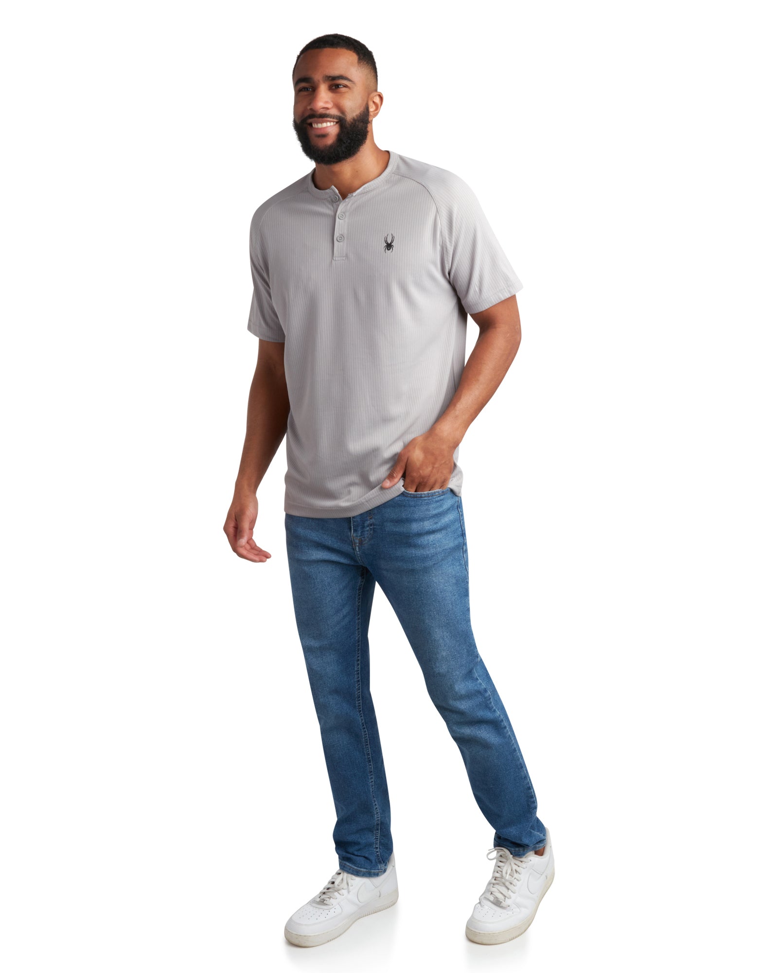Mens Short Sleeve Henley - Pewter – Spyder