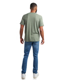 Mens Short Sleeve Henley - Spruce Green